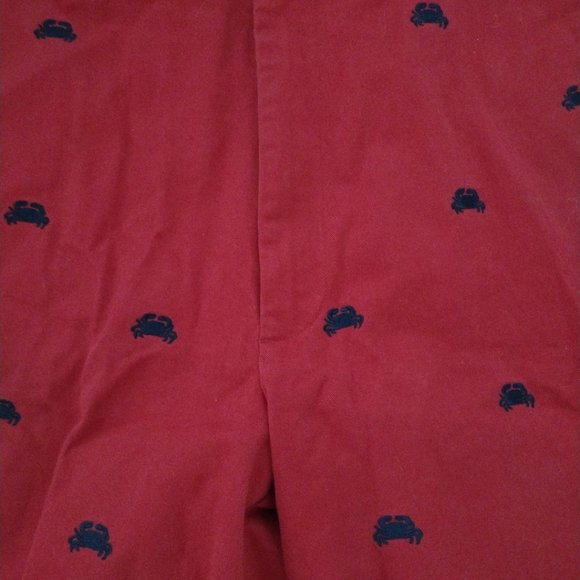 Jos.‎ A. Bank men's red crab print preppy cotton twill shorts 9" Inseam Sz 36 - Picture 2 of 10